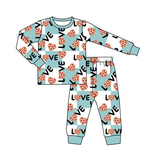 Baby Boys Valentines Love Cookie Top Pants Pajamas Clothes Sets preorder