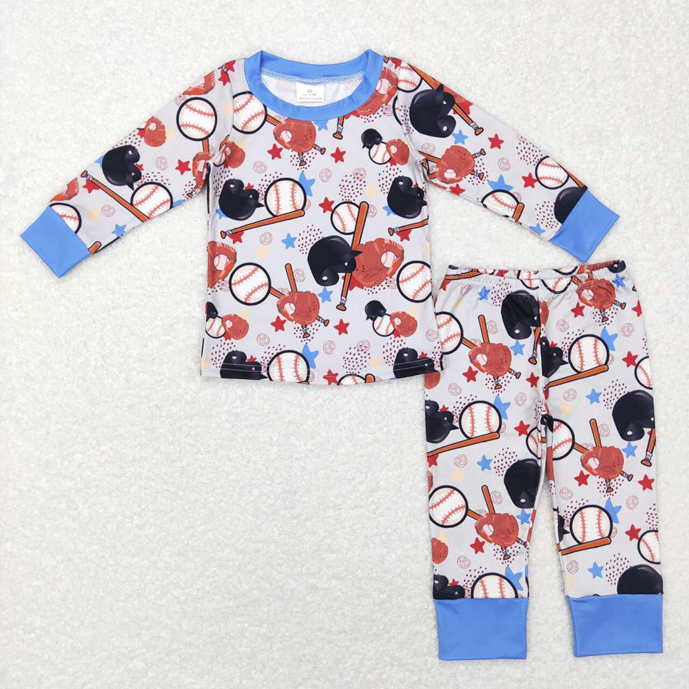 Sibling Brother Boys Baseball Long Sleeve Pullovers Pajamas Sets