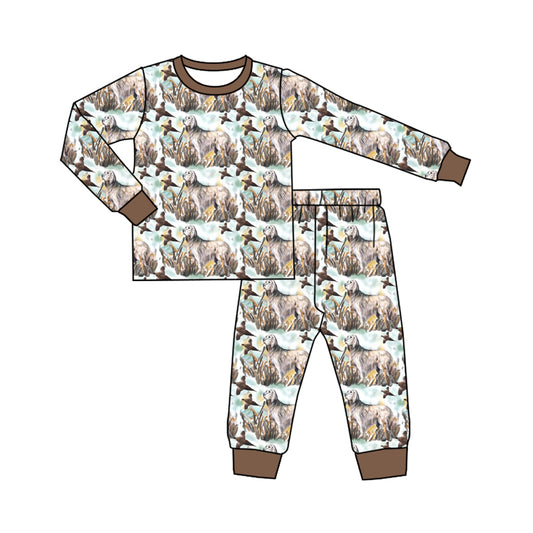 Baby Boys Dog Duck Hunting Tops Pants Pajamas Clothes Sets Preorder