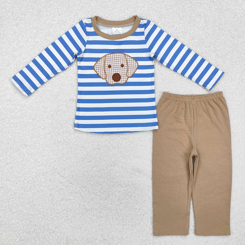 Baby Boys Dogs Stripes Top Pants Clothes Sets