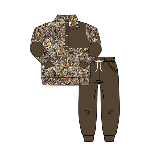 Baby Boys Fall Camo Grasses Pullovers Tops Shirt Pants Clothes Sets Preorder