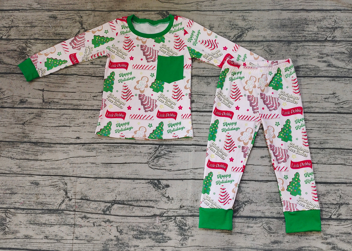 Baby Boys Christmas Season Tree Pocket Shirt Pants Pajamas Clothes Sets