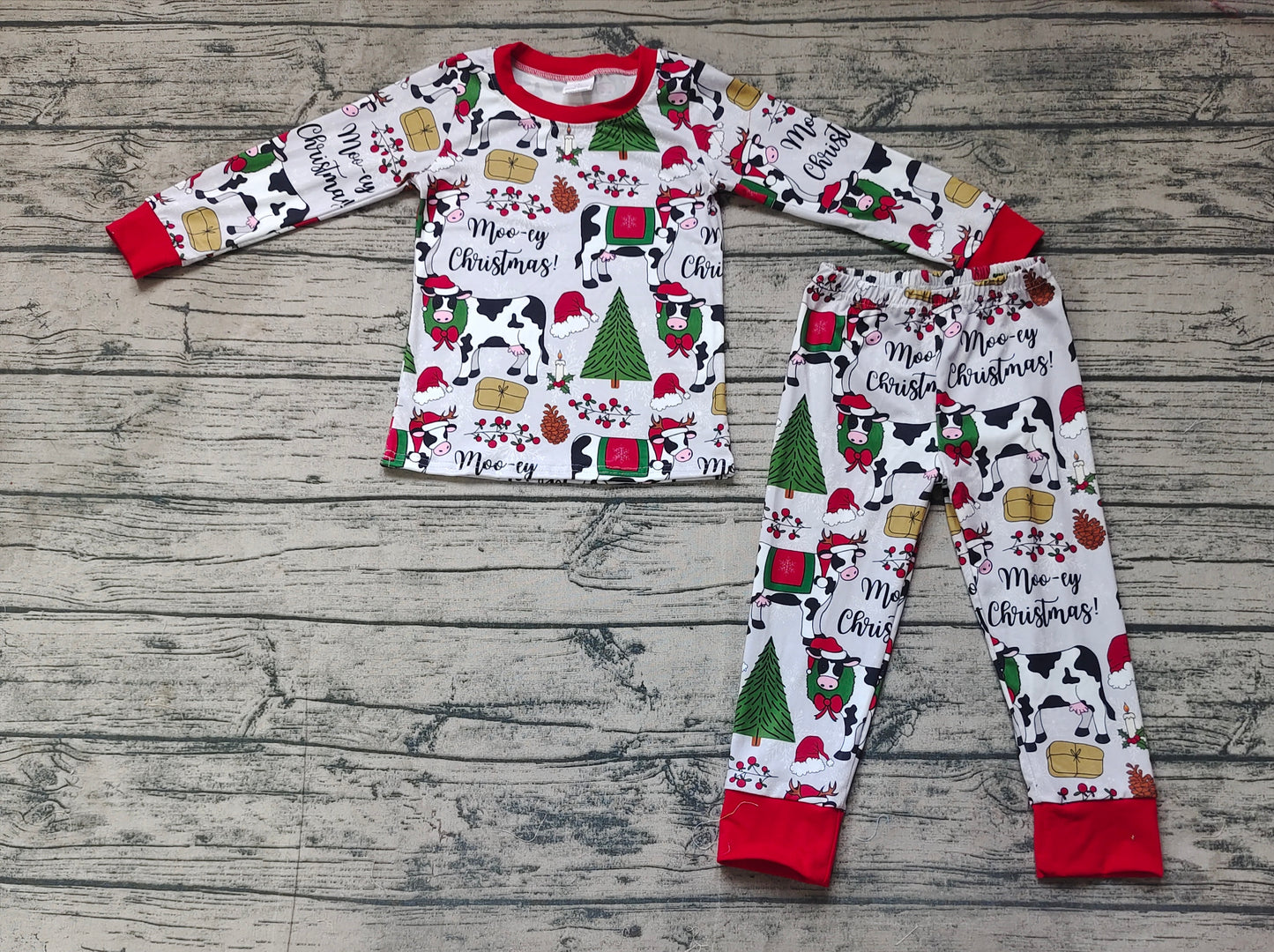 Baby Boys Christmas Cows Top Pants Pajamas Outfits Sets