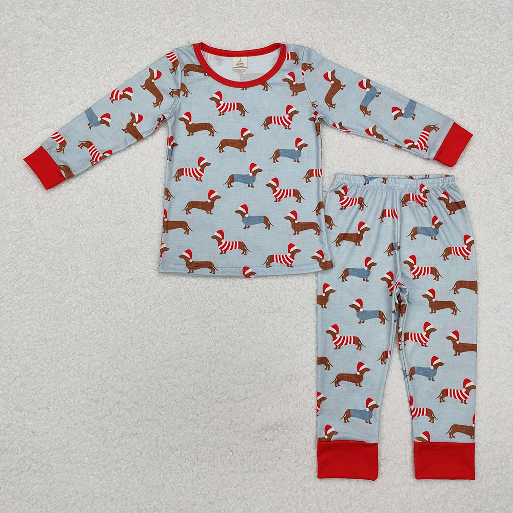 Family Girls Boys Christmas Dachshund Pajamas Rompers Clothes Sets