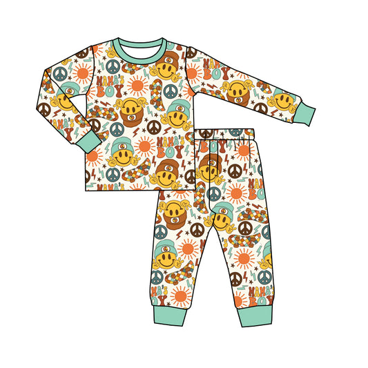 Baby Boys Mama's Boy Smile Shirt Pants Pajamas Clothes Sets Preorder