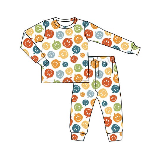 Baby Boys Halloween Pumpkins Top Pants Bamboo Pajamas Clothes Sets Preorder