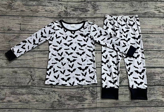 Baby Boys Halloween Grey Bats Top Pants Bamboo Pajamas Clothes Sets Preorder