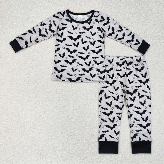 Baby Boys Halloween Grey Bats Top Pants Bamboo Pajamas Clothes Sets