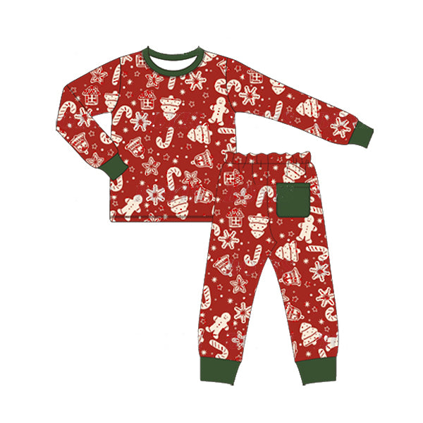 Baby Boys Christmas Red Tree Shirt Top Pants Pajamas Clothes Sets Preorder