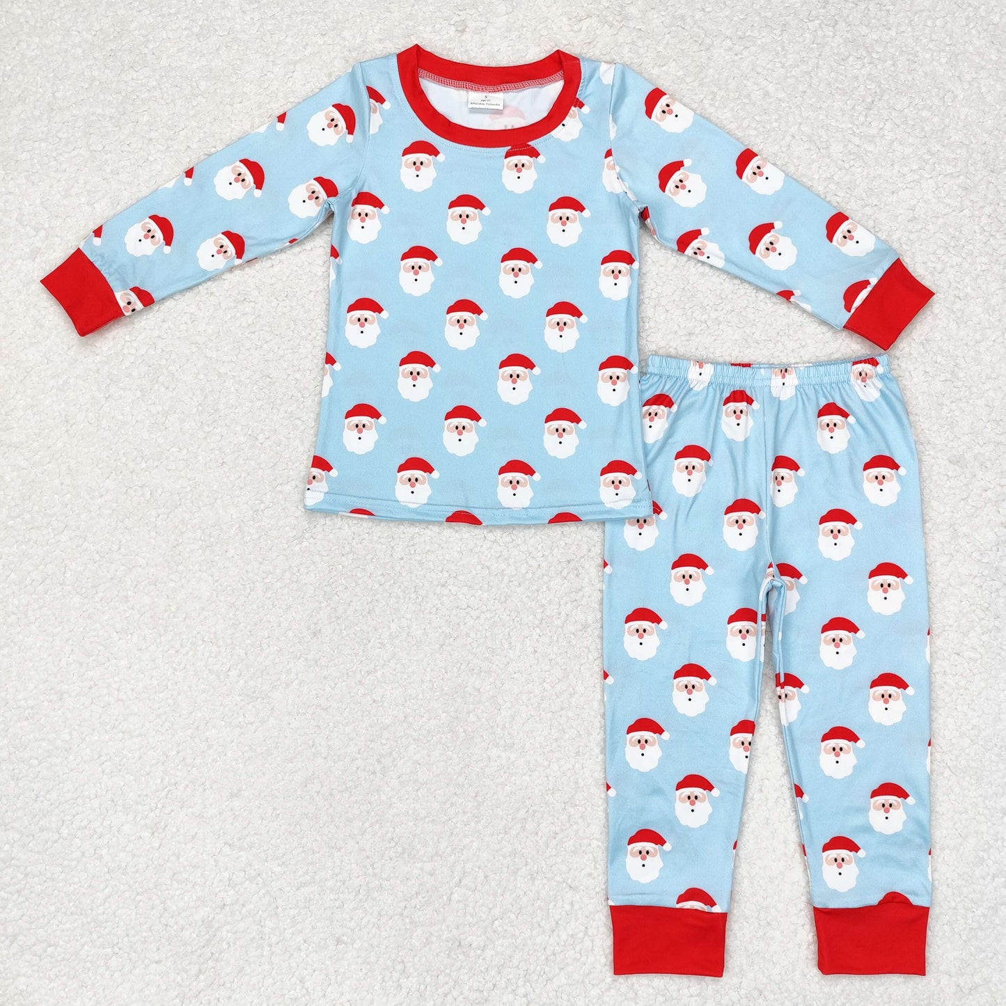 Sibling Baby Boys Christmas Long Sleeves Santa Trees Top Pant Pajamas Sets