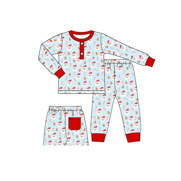 Baby Boys Christmas Santa Candy Cane Shirts Pants Pajamas Clothes Sets Preorder