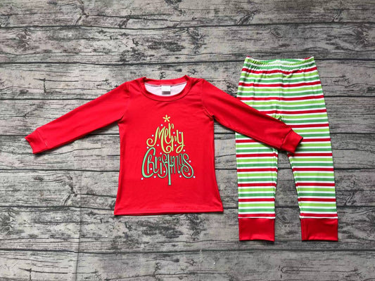 Baby Boys Christmas Shirts Stripes Pants Pajamas Clothes Sets