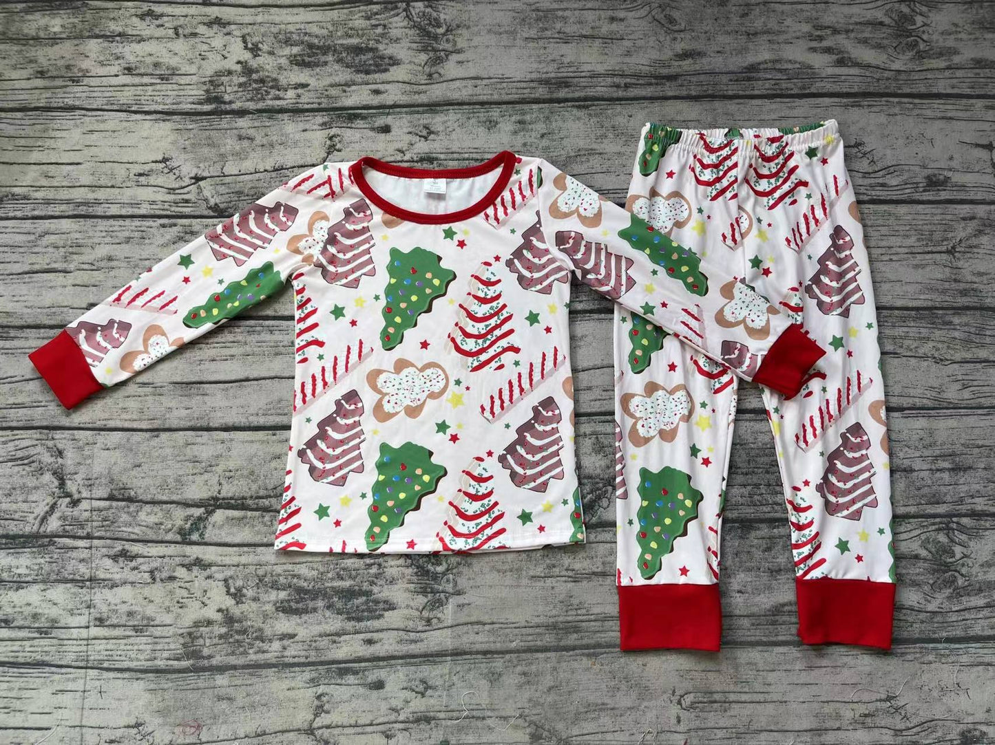 Baby Boys Christmas Tree Cake Shirt Pants Bamboo Pajamas Clothes Sets