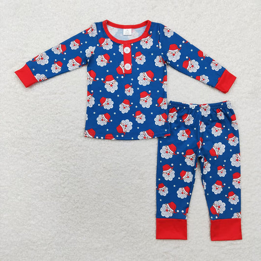 Baby Boys Christmas Santa Tops Pants Bamboo Pajamas Clothes Sets