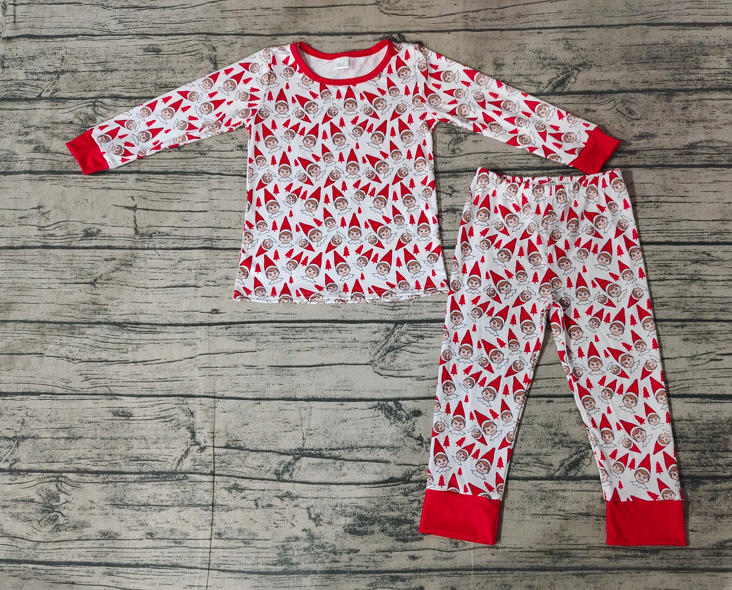 Baby Boys Red Shelf Christmas Bamboo Pajamas Clothes Sets