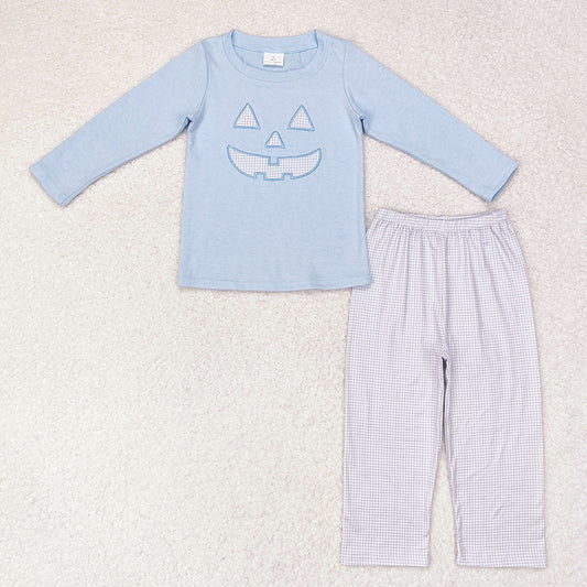 Baby Boys Halloween Blue Face Shirt Pants Clothes Sets