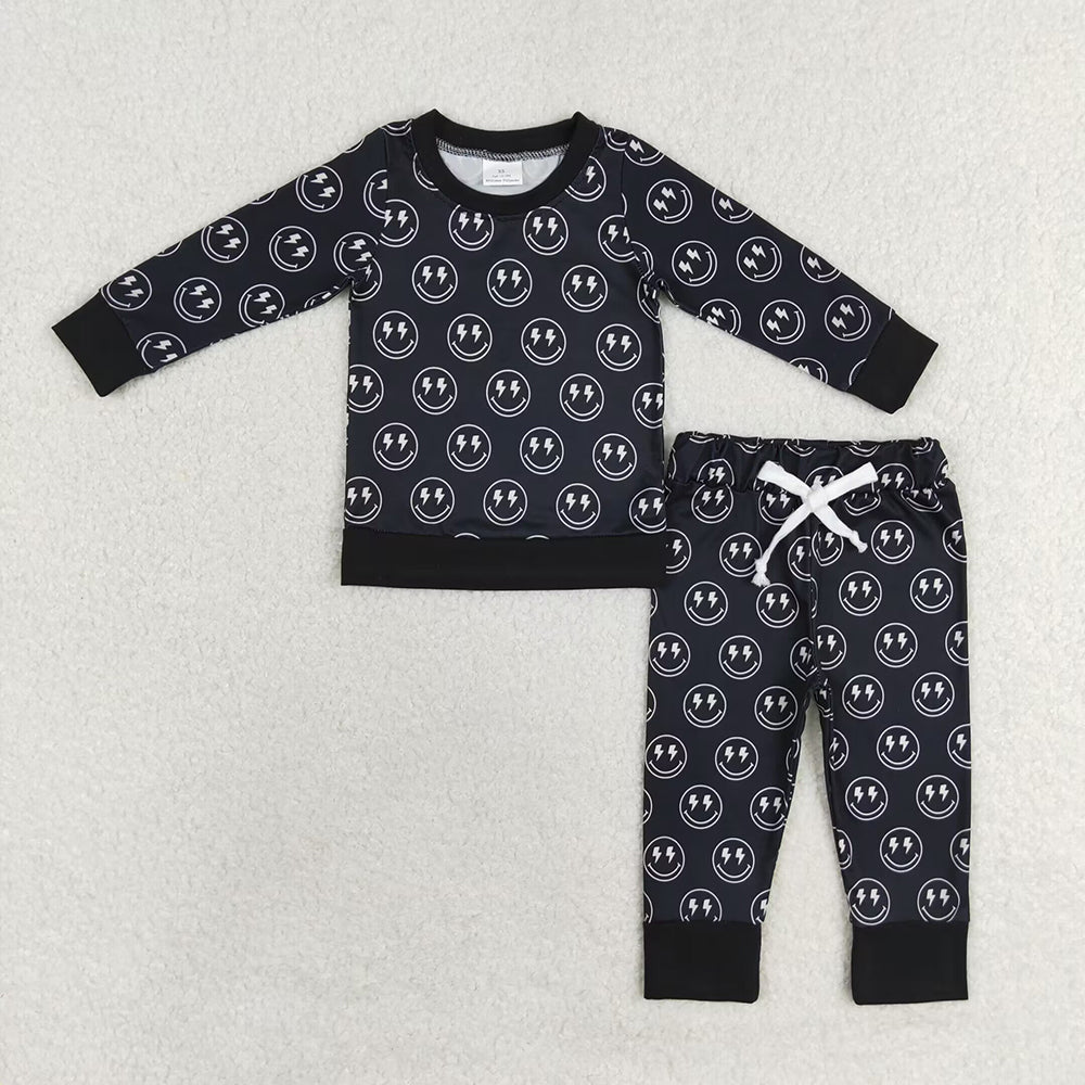 Baby Boys Western Black Smile Top Pants Pajamas Clothes Sets