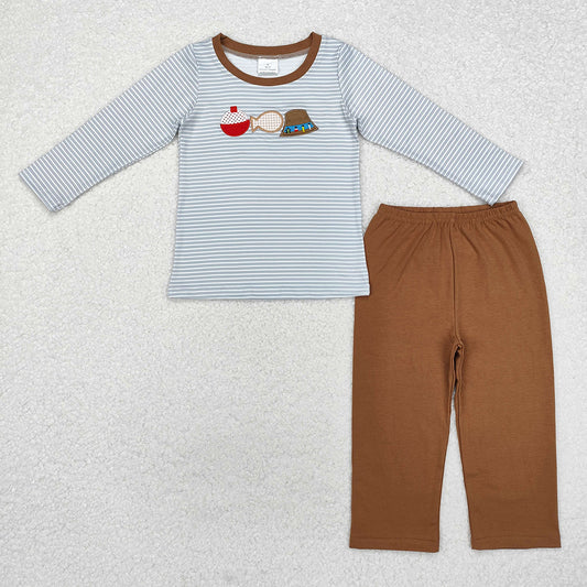 Baby Boys Fishing Stripes Top Pants Clothes Sets