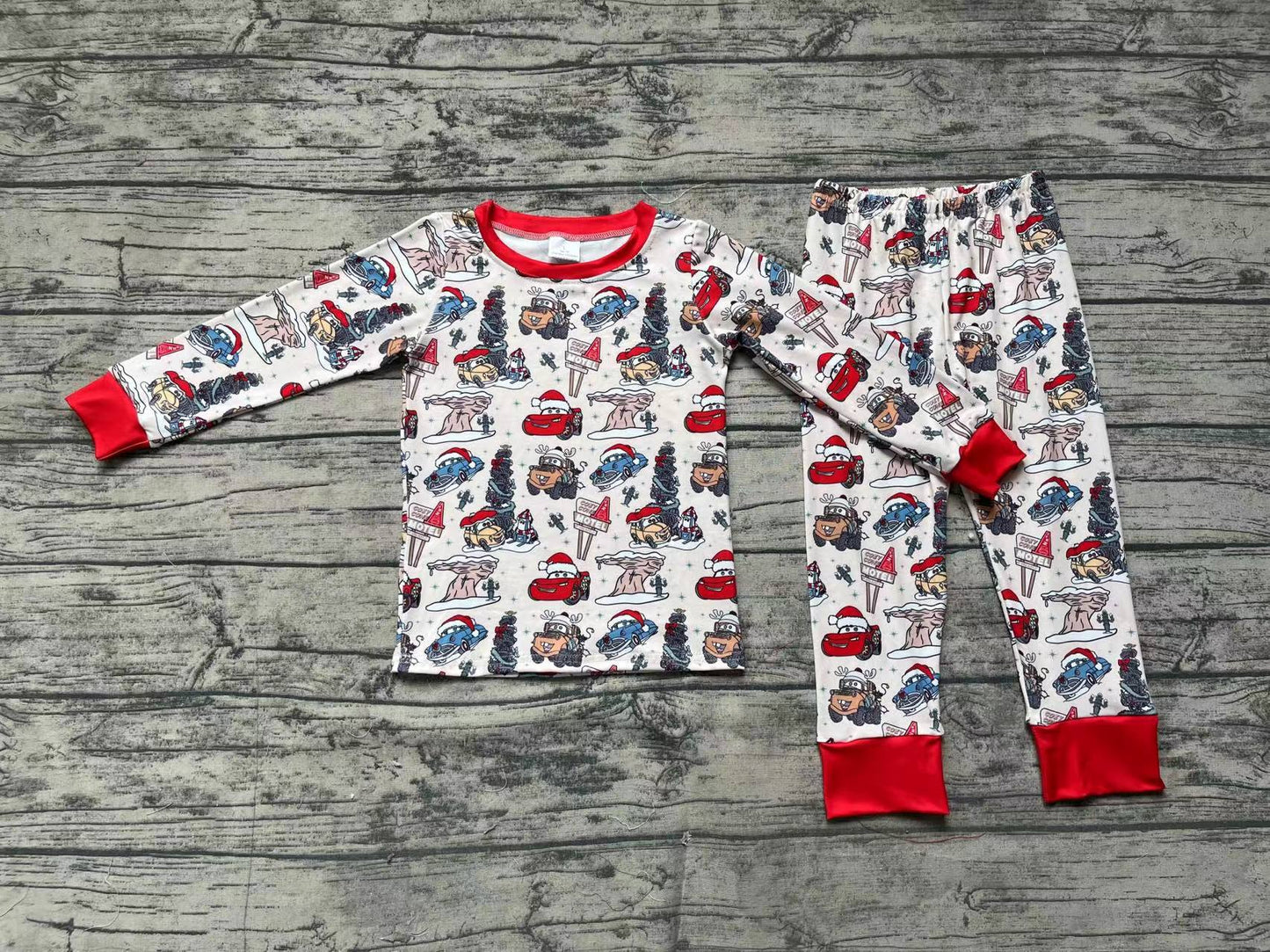 Baby Boys Christmas Cars Top Pants Pajamas Clothes Sets