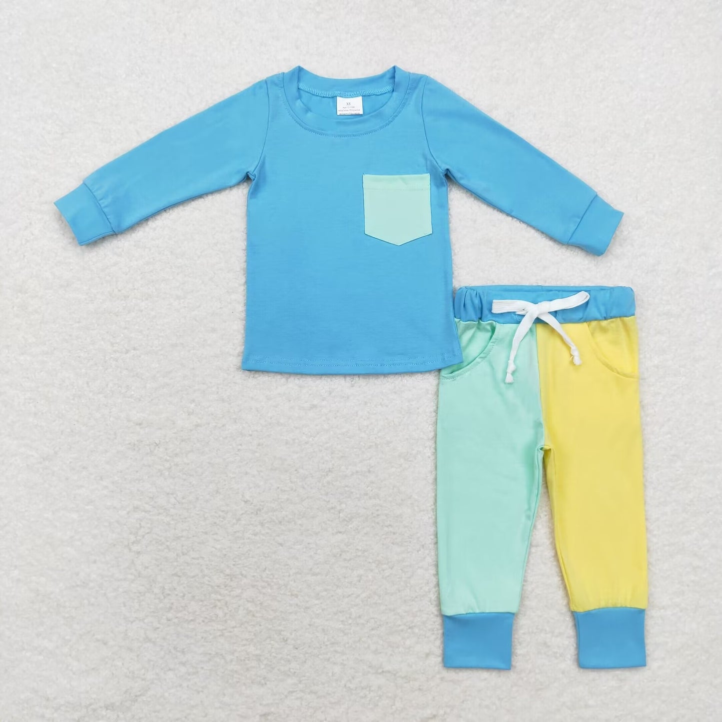 Sibling Baby Boys Girls Patchwork Clothes Set Knee Length Dresses