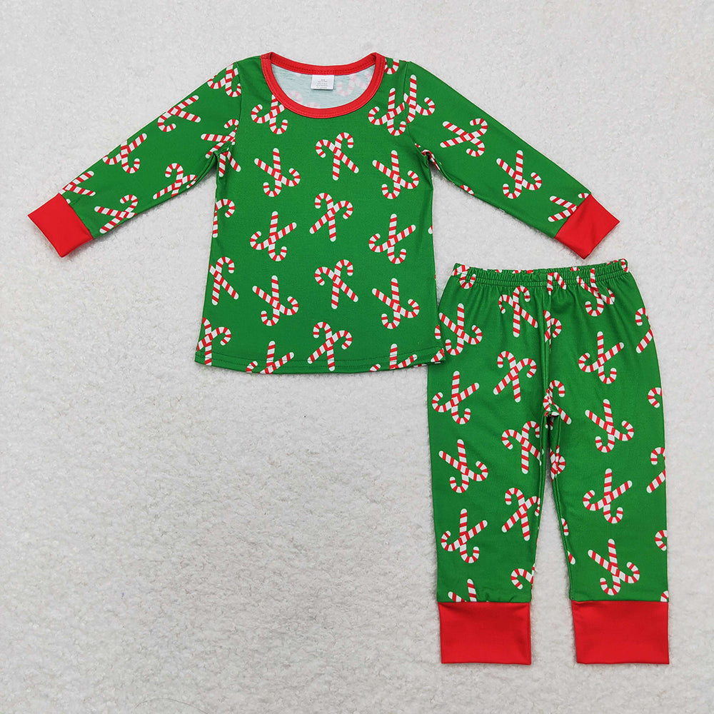 Baby Boys Christmas Candy Cane Bamboo Pajamas Clothes Sets