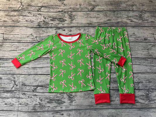 Baby Boys Christmas Candy Cane Bamboo Pajamas Clothes Sets