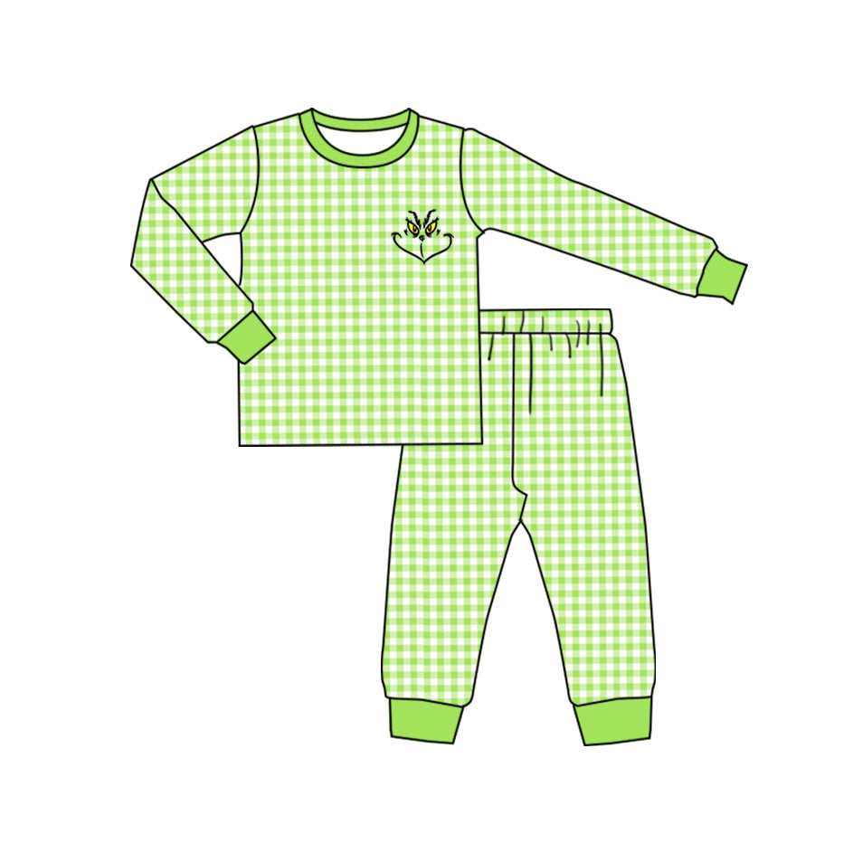 Baby Boys Christmas Green Face Top Pants Pajamas Clothes Sets Preorder