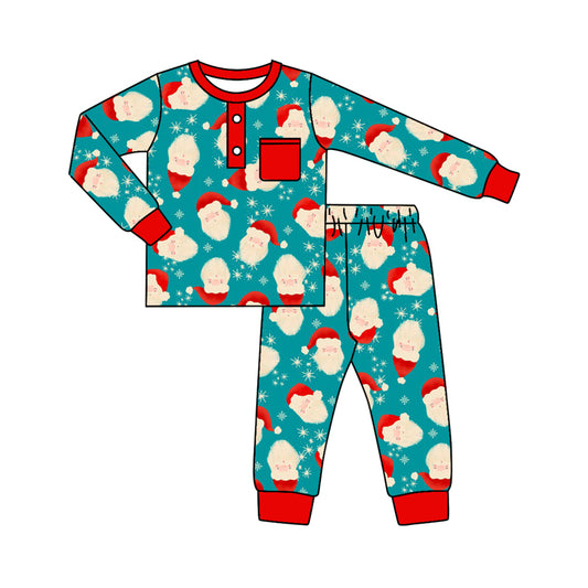 Baby Boys Christmas Santa Pocket Top Pants Pajamas Clothes Sets Preorder