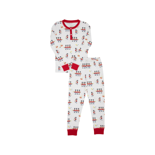 Baby Children Christmas White Soldier Top Pants Pajamas Clothes Sets Preorder