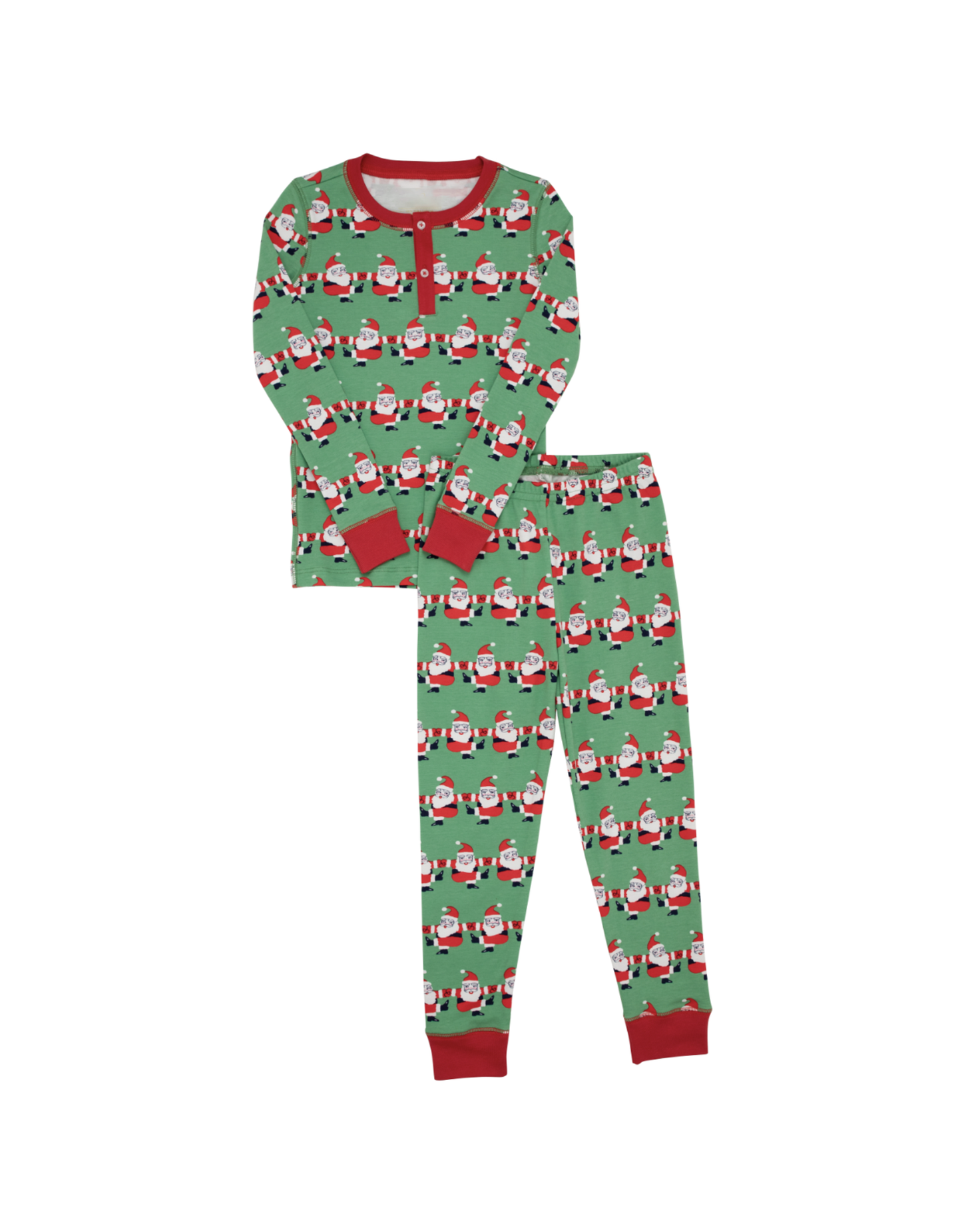 Baby Children Christmas Green Santas Top Pants Pajamas Clothes Sets Preorder