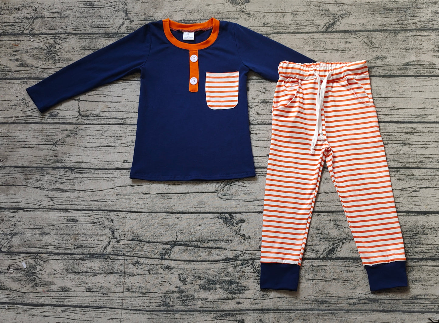 Baby Boys Navy Pocket Top Stripes Pants Clothes Sets