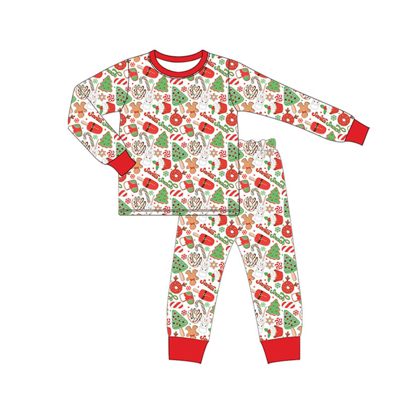 Baby Boys Christmas Tree Gingerbread Top Pants Pajamas Clothes Sets Preorder