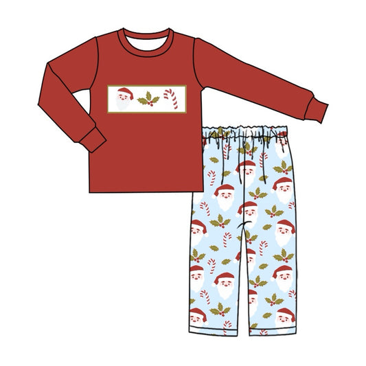 Baby Boys Christmas Santa Leaves Shirt Pants Clothes Sets Preorder