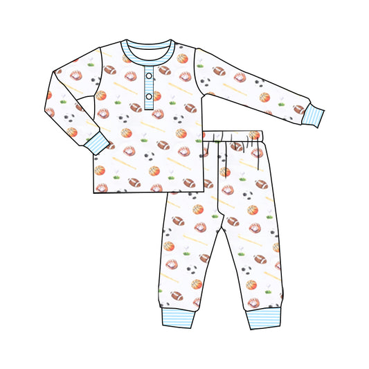 Baby Boys Sports Balls Pink Shirt Pants Pajamas Clothes Sets Preorder