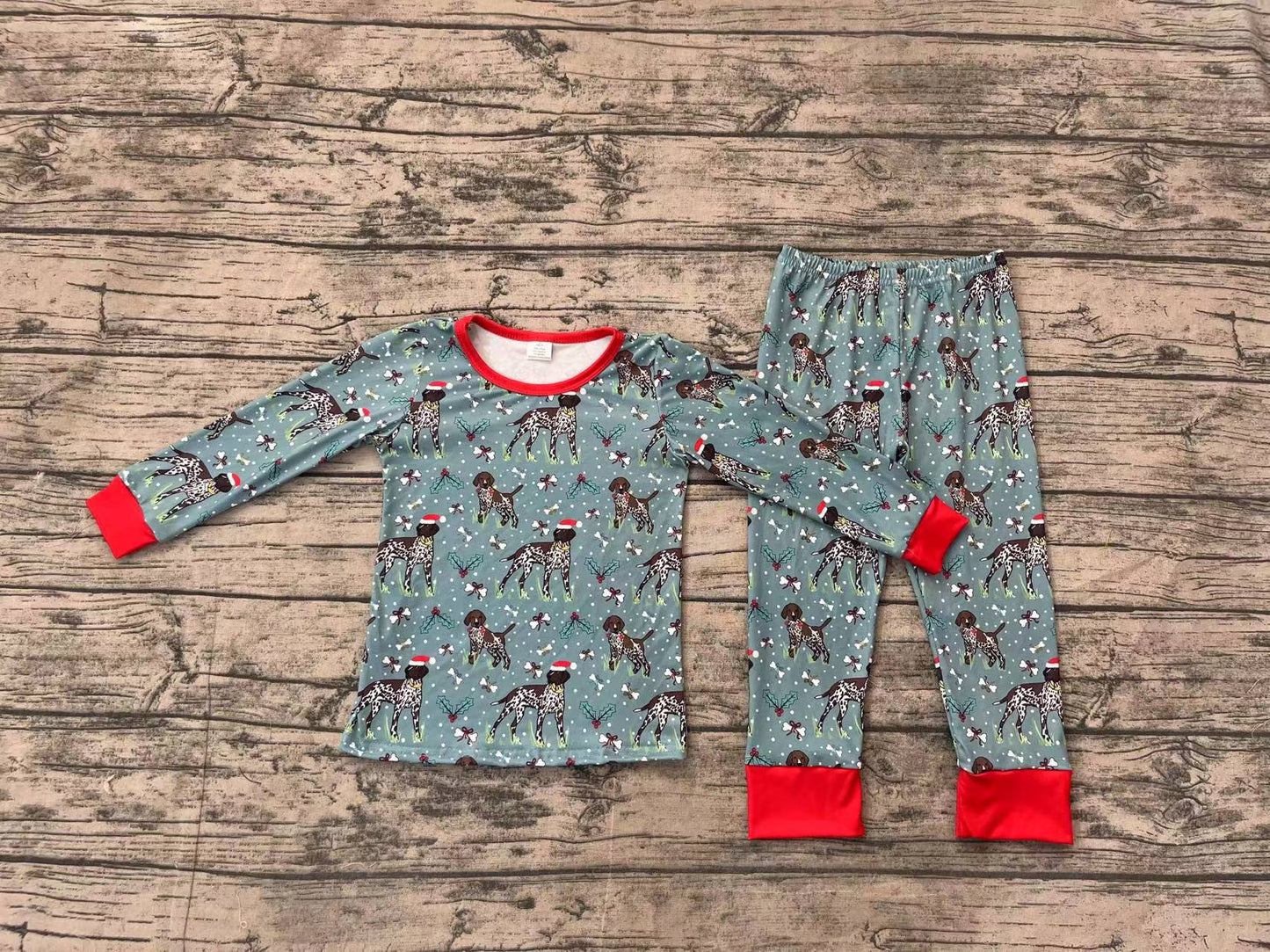 Baby Boys Christmas Dog Bamboo Pajamas Clothes Sets