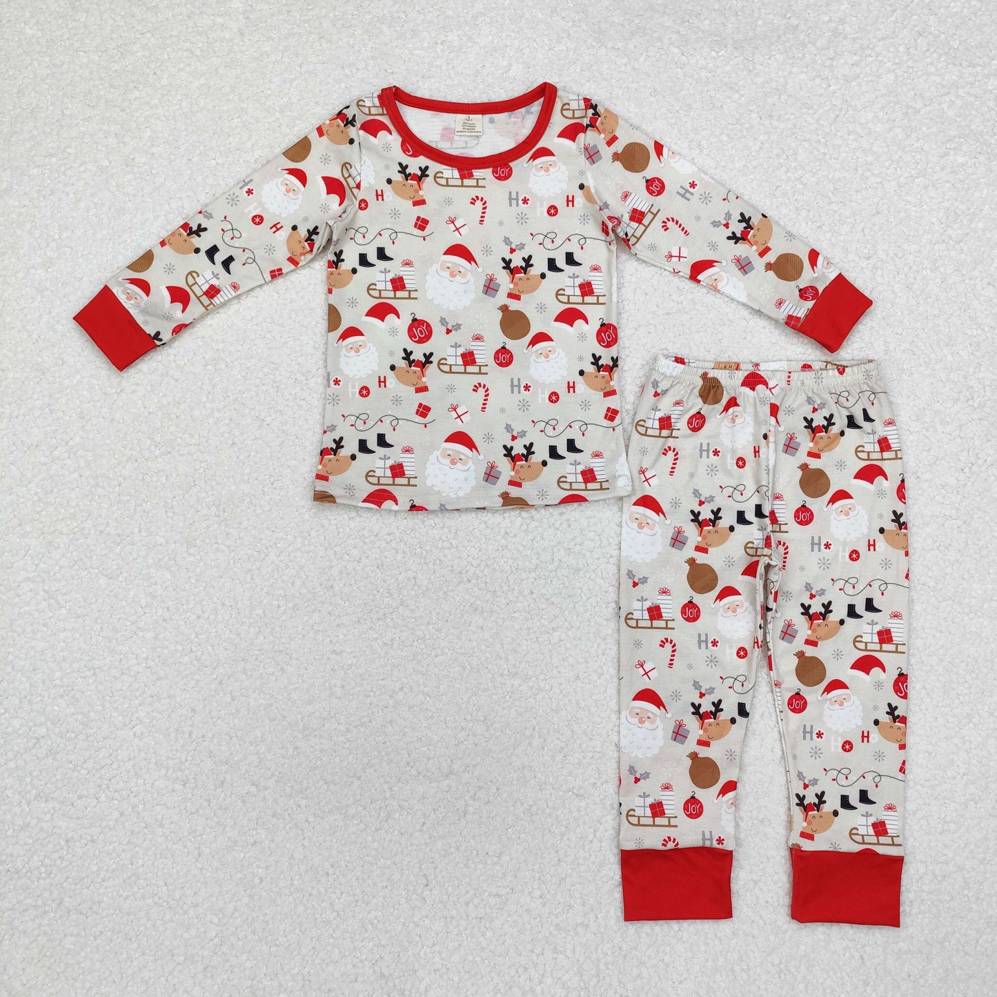 Sibling Baby Girls Christmas Santa Deer Gifts Bamboo Pajamas Outfits Sets