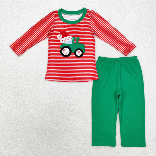 Baby Boys Christmas Tractor Construction Sibling Rompers Clothes Sets