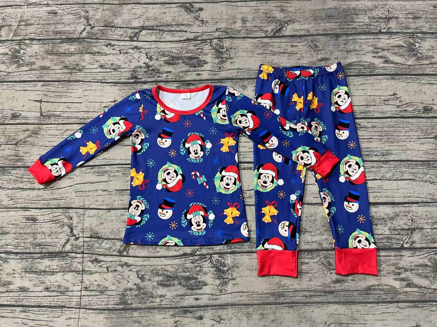 Baby Boys Christmas Cartoon Mouse Top Pants Pajamas Clothes Sets