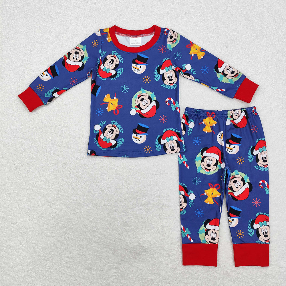 Sibling Christmas Cartoon Mouse Top Pants Rompers Pajamas Clothes Sets