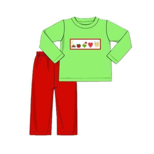 Baby Boys Christmas Cartoon Top Pants Outfits Clothes Sets Preorder