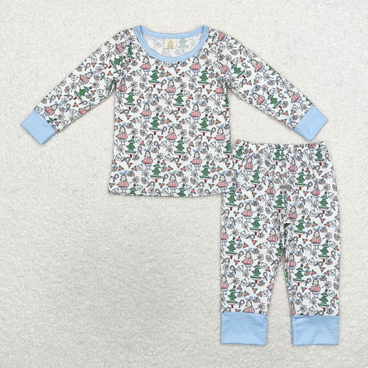 Baby Girls Christmas Blue Lou Bamboo Pajamas Clothes Sets