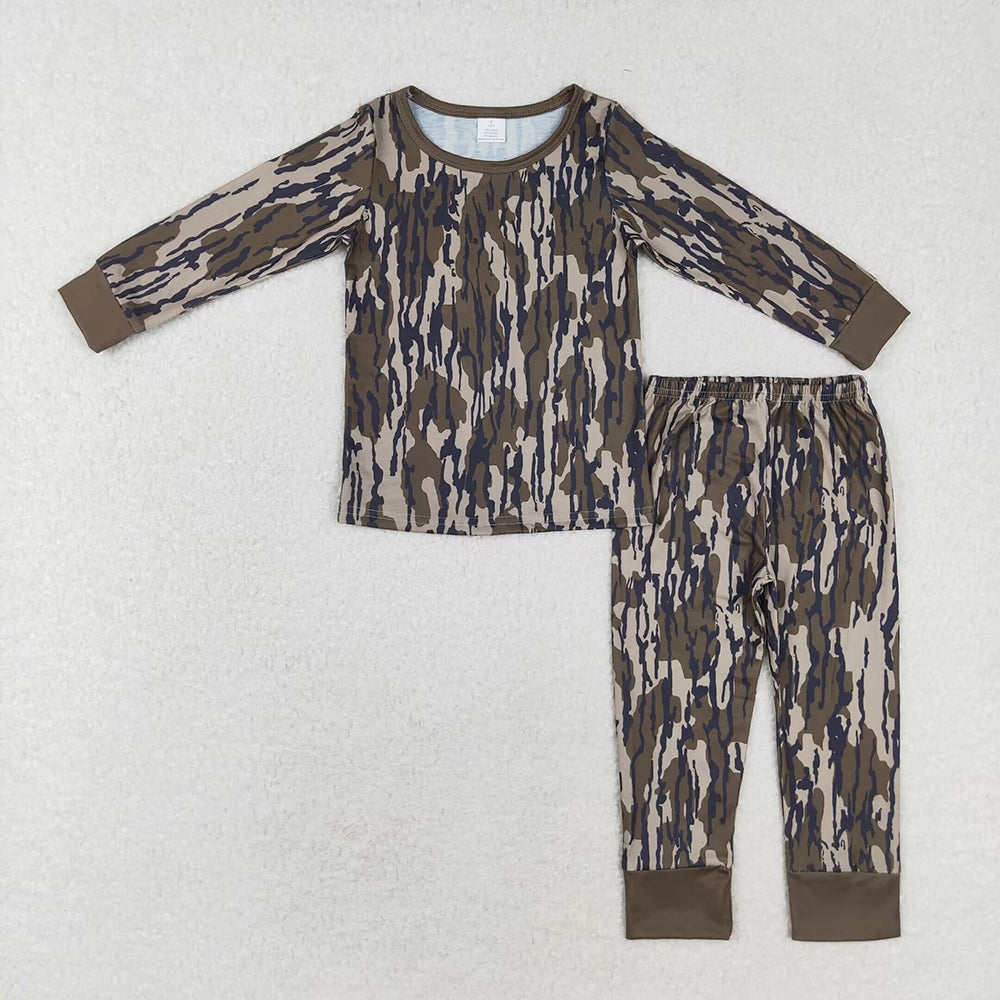 Baby Boys Bottomland Camo Sibling Rompers Bamboo Pajamas Sets