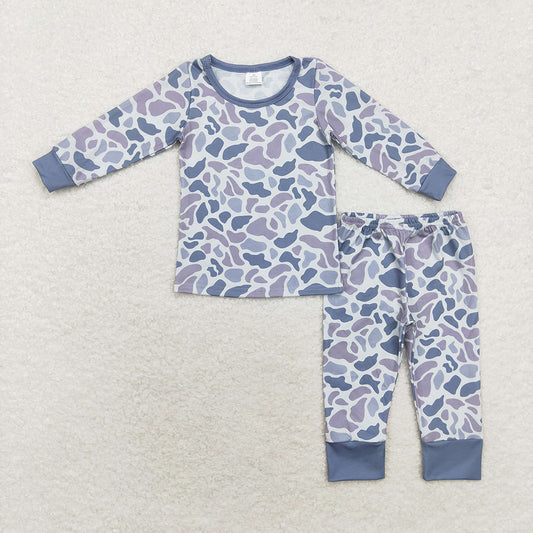 Baby Boys Fall Grey Camo Top Pants Pajamas Clothes Sets