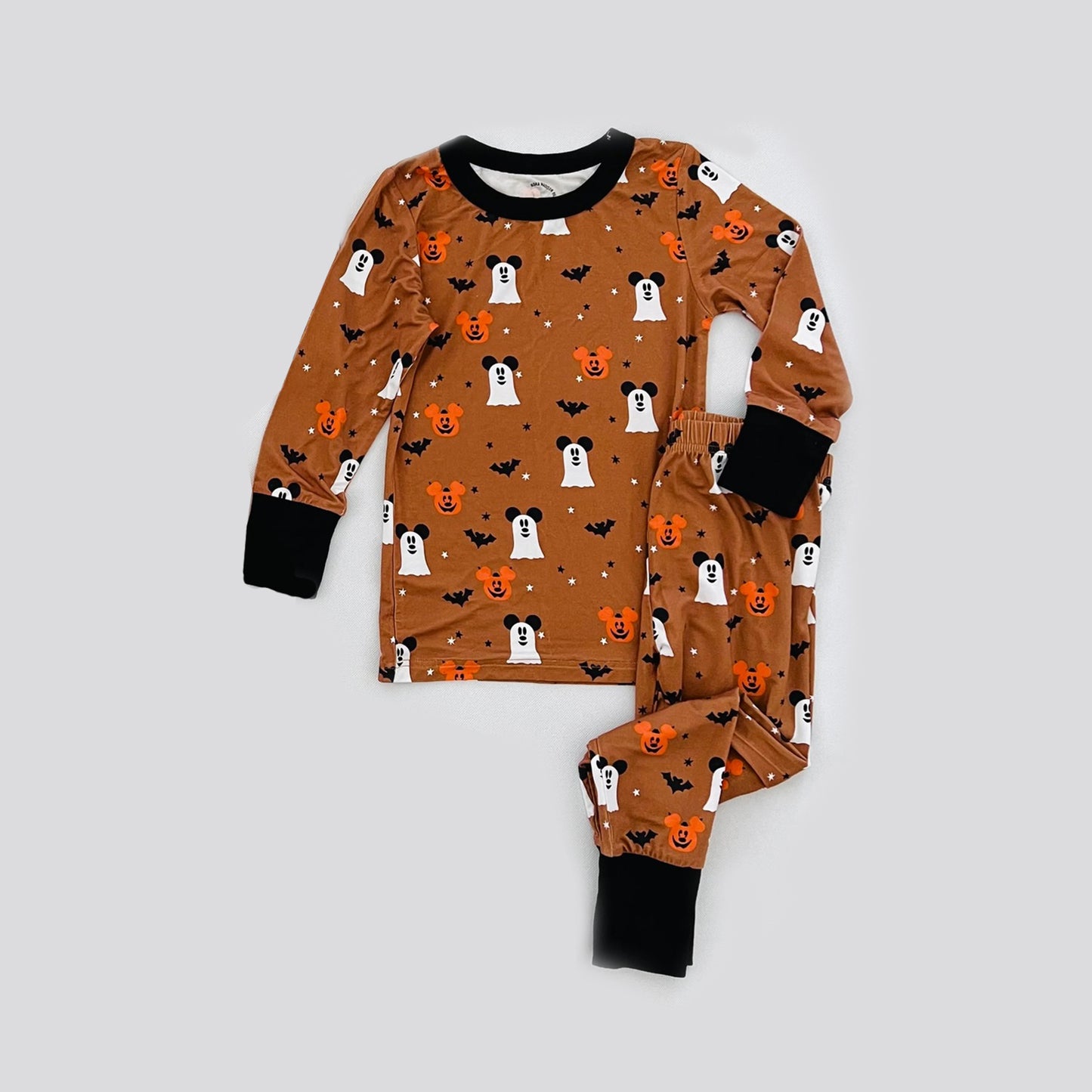 Baby Boys Halloween Ghost Brown Top Pants Pajamas Clothes Sets Preorder