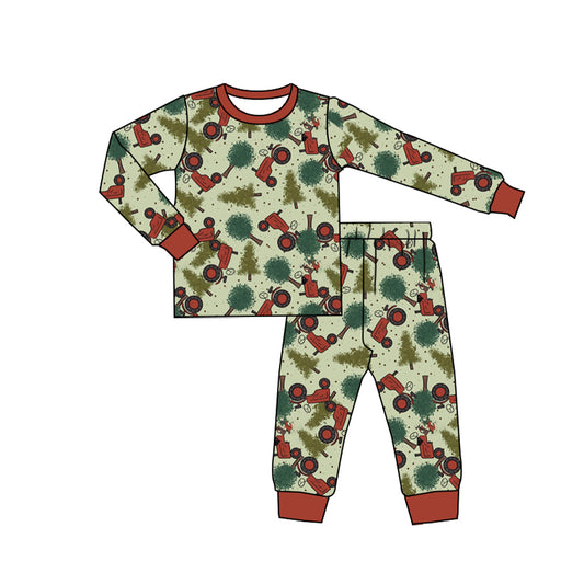 Baby Boys Christmas Tree Truck Top Pants Pajamas Clothes Sets Preorder