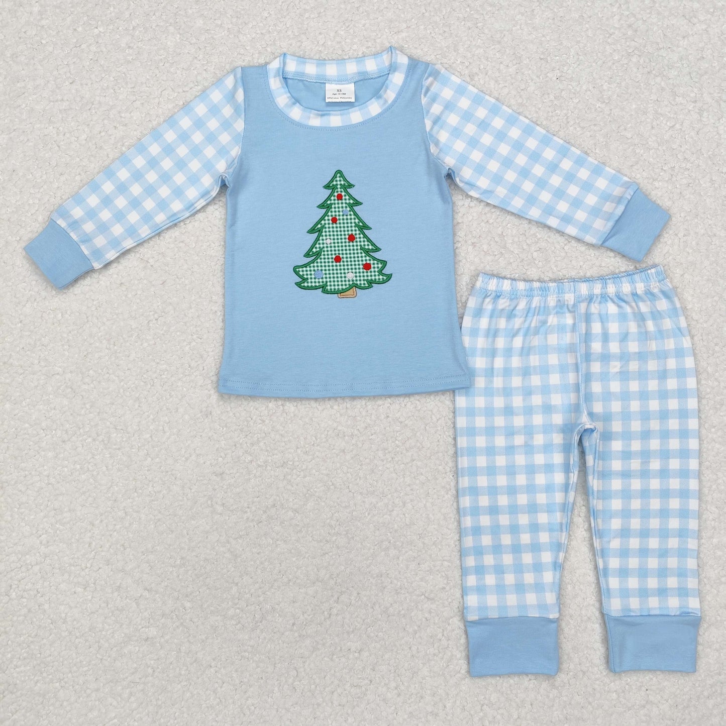 Sibling Baby Boys Embroidery Christmas Tree Shirt Pants Pajamas Clothes Sets Rompers