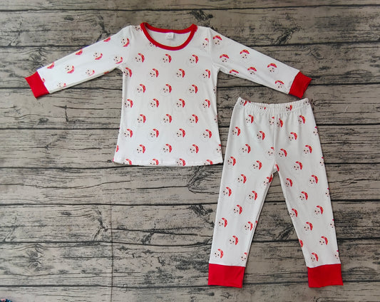 Baby Girls Christmas Santa Shirt Pants Bamboo Pajamas Clothes Sets