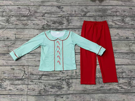 Baby Boys Christmas Candy Cane Shirt Pants Clothes Sets