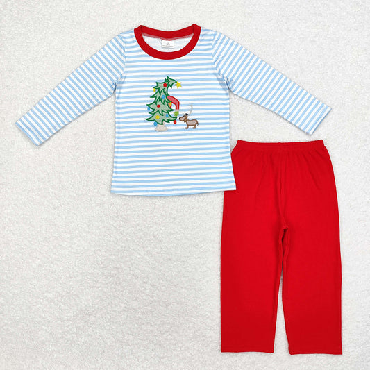 Baby Boys Christmas Tree Dog Top Pants Clothes Sets