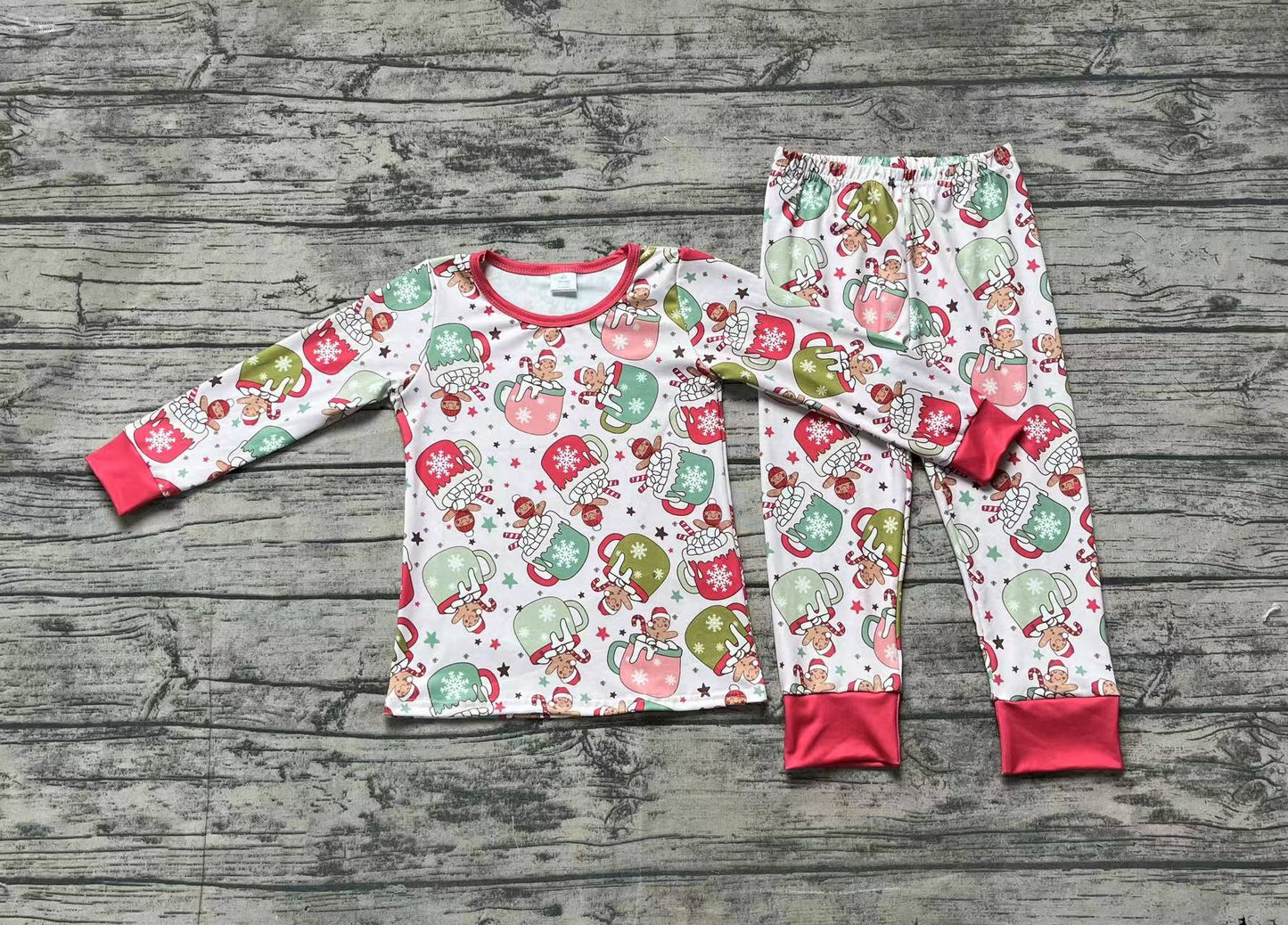 Baby Boys Christmas Cups Bamboo Pajamas Clothes Sets